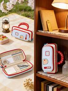 1pc High-Quality, Stylish, Vibrant & Cute House-Shaped Handheld Pencil Case. New Design Pencil Bag With Large Capacity, Suitable For Back To School Season,Stationery - Multicolor - View 4