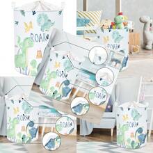 Clastyle 45L Cesta Ropa Sucia Animales Dinosaurios Hs Verde Lindo Cestos Almacenaje Juguetes s Plegable Redonda de Dormitorio 36x45 cm