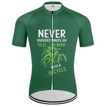 Cycle Jersey Men's Bike Top MTB Bicycle Shirt Mountain Road Riding Clothing Short Sleeve Cyclist Biking 3 Rear Pockets Letter Pattern Old Man Graphic