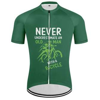 Cycle Jersey Men's Bike Top MTB Bicycle Shirt Mountain Road Riding Clothing Short Sleeve Cyclist Biking 3 Rear Pockets Letter Pattern Old Man Graphic