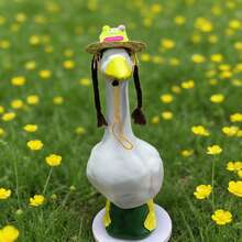 6set Different Styles Porch Goose Outfits , Suitable For All Seasons, Summer Lawns, Gardens, Terraces, Courtyards, And Other Occasions, Graduation Season, And Birthday Outfits. - 草帽款式 - 查看 1