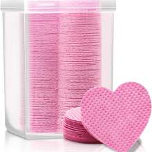2000/1000/200pcs Nail Cleaning Wipes - Professional Lint-Free Nail Polish Remover Pads, UV Gel Cleansing Tissues, Unscented Manicure Prep And Finishing Cleaning Tool (Heart Shape) - Pink - View 13