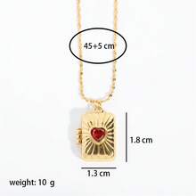 1 chiếc vòng cổ mặt dây chuyền hình trái tim có thể mở được, đính đá Zirconia, kiểu dáng cổ điển, thích hợp cho nữ giới đeo hàng ngày. - Vàng - Xem 5