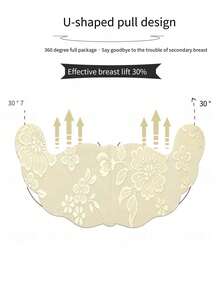 2 Pairs Ruffle Lace Lift Bra Petals, Suitable For Large Bust, Breathable Shaping Lift Bra Pasties - Multicolor - View 2