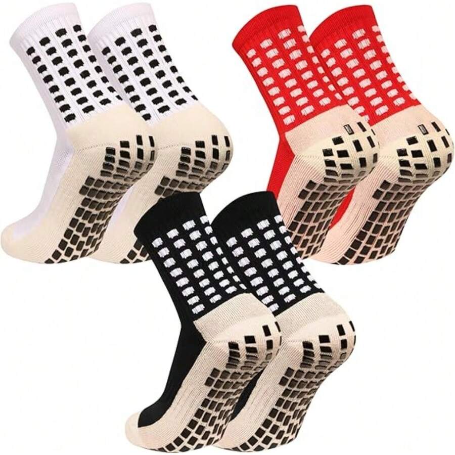 1 Pair  Anti-Slip Sports Socks For Yoga, Towel Bottom, Professional Hot Glue Application, Football Training Thick Towel Bottom, Mid-Length Anti-Slip Basketball Socks - 彩色 - 查看 1