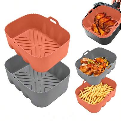 Silicone Baking Mat Suitable For Air Fryer, Compatible With SL400, SL4001 Air Fryer Silicone Baking Mat, Etc. Due To Its Non-Stick Surface, It Is Easy To Use In Air Fryer, Oven And Microwave.