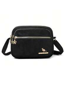 Mini Solid Color Suede Crossbody Bag, Multi-Compartment Shoulder Bag, Fashion Versatile Coin Purse & Phone Pouch - Black - View 4