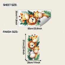 1pc Forest Friends Wall Decal Set - Cute Cartoon Animals, Removable Self-Adhesive Stickers, Suitable For Kitchen Cabinets, Children's Room Decor; Funny Animal Wall Stickers - Forest Theme Decals, Applicable For Dining Room, Cafe, Removable Decoration, Brightening Dining Area; Cabinet And Furniture Makeover Stickers - Removable Cartoon Forest Animals, Easy To Peel And Stick, Ideal For Home And Shop Decor Upgrade - Multicolor - View 7