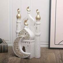 Dekoracje wieży w stylu architektury rzymskiej, dekoracje zamku księżycowego, dekoracje do przechowywania, kreatywne prezenty i rękodzieło na Eid Al-Fitr i Eid Al-Adha - Wielokolorowe - Zobacz 6