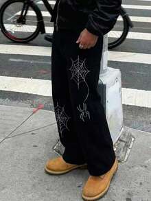 Boys Casual Pocket Elastic Waist Straight Loose Jeans, Everyday Wear - Black - View 3