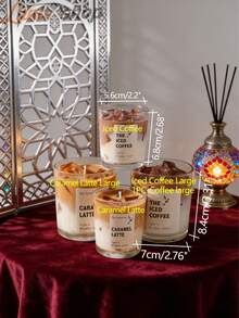 1个咖啡杯造型蜡烛（冰咖啡/焦糖拿铁） - 持久留香的植物香氛，适合客厅/卧室放松，烛台 | 家居装饰，斋月/情人节/狂欢节/复活节/派对礼物，婚礼配饰，咖啡爱好者礼物，男女皆宜 - 彩色 - 查看 4