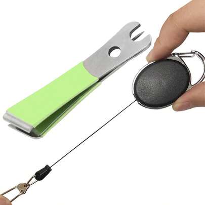 Alicates de pesca, cortador de línea, pinza, herramienta de acero inoxidable, cortadores de mosca, limpiador de ojal de anzuelo, retractor luminiscente