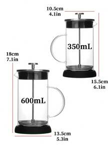 1个特大号法式滤压咖啡壶，带滤网。法式滤压咖啡壶。可冲泡茶和咖啡。多功能茶咖啡机。法式滤压壶。可分离咖啡粉，萃取意式浓缩咖啡。 - 彩色 - 查看 2