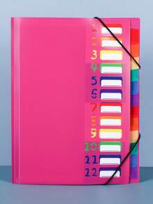 A4 Rainbow Data Organizer, File Folder Organizer - File Folder Organizer, 12-Slot High Capacity Korean Style Simple Office Supplies - Multicolor - View 15