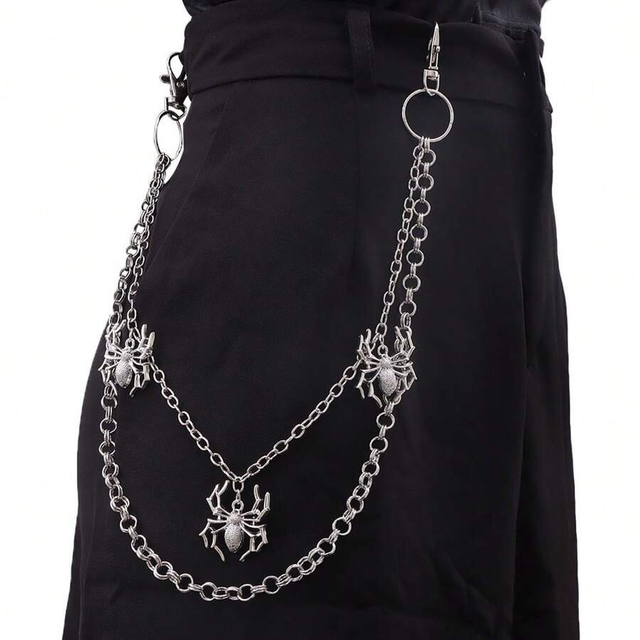 1条哥特式蜘蛛链，独特的朋克嘻哈裤链，百搭日常配饰 - K0061 - 查看 1