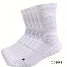 3 đôi tất bóng rổ unisex, tất thể thao cao đến giữa bắp chân có khả năng giảm sốc. - trắng - Xem 11