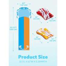 Sloosh JOYIN 22.5 pies de toboganes de Agua y 2 patinetas toboganes de Agua de cesped Juguetes de esqui acuatico de Verano adecuados al Aire Libre en para JugarChildlike charm, a must-have gift for children - como en la foto - Ver 6