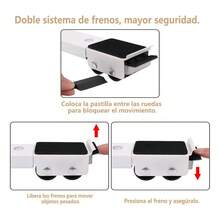 Ajustables Para Heladera Y Lavadora Con 16Ruedas De Móviles De Alta Resistencia Ruedas Para Muebles Freno 46-71 cm Extensible, Acero, 2pzs 200kg - Blanco - Ver 3