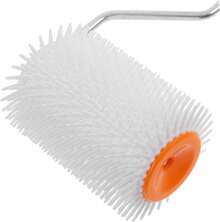 Rodillo de pintura de 4 pulgadas con mezcla de lana, viene con un mango de lana de felpa de 4 mm, rodillo de pintura profesional para materiales de pintura para el hogar, adecuado para texturas de paredes rugosas y aplicación de pintura para pisos epoxi. - Amarillo - Ver 3