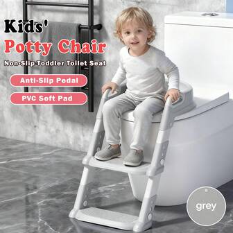 Asiento de inodoro para niños, asiento de inodoro plegable para entrenamiento con taburete para niños pequeños