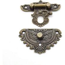 Antique Engraved Latch Hasp Hinges And Box Corner Protectors Hardware Kit For Jewelry Box Decoration And Repair - 5549engraved - View 3