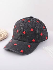1PC Breathable Woven Kids Baseball Cap Red Heart Embroidery Toddler Daily Outdoor Play Sun Protection Hat - 1PC - View 39