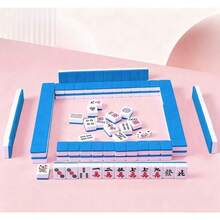 一套传统中国迷你麻将游戏套装，包含144张麻将牌，旅行麻将，互动游戏，派对游戏，节日游戏，创意礼物，旅行游戏，生日派对用品，生日礼物