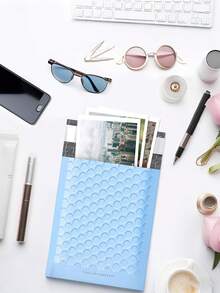 20个气泡信封，聚乙烯防水气泡信封，广告邮寄气泡膜，防水自封胶运输袋，闪亮箔纸信封，包装用品，商务用品，学校用品，返校季用品，全息气泡信封 - 淺藍色 - 查看 2