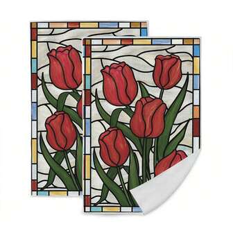 1 st/2 st/4 st rosamönstrad supermjuk disktrasa i mikrofiber, 43*66 cm säsongsbetonad dekorativ handduk för kök och matbord, alla hjärtans dag-heminredning