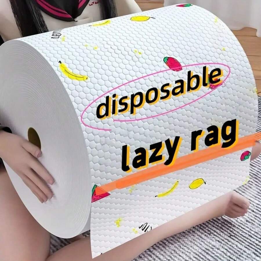 200pcs Disposable Kitchen Paper Towels - Washable Wet & Dry Cleaning Cloths, Non-Stick Oil Stain Removal Napkins, Multi-Purpose Household Wet Wipes, Modern Style, Lightweight Non-Woven Fabric Squares, Suitable For Bathroom, Kitchen, Toilet (Random Pattern Shipped) - Multicolor - View 1