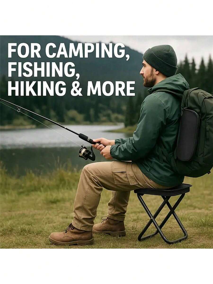 Folding Travel Chair - Compact Sturdy Seat For Adults, Supports Up To 330 Lbs, Great For Camping, Fishing And Outdoor Use, Easy Setup, Stable And Wobble-Free, Camping Chair | Compact Chair | Durable Structure, Camping Gear