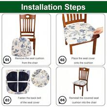 Stretch Non-Slip Soft Washable Dining Chair Covers Set Of 4, Yellow Cushion Slipcovers Kitchen And Dining Room Chairs - 22 - View 5