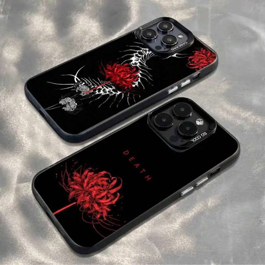 Funda de teléfono Tokyo G-Ghoul Red Spider Lily para 17,16,15,14,13,12,11,Pro,MAX,plus, cubierta mate negra a prueba de golpes - z7 - Ver 1
