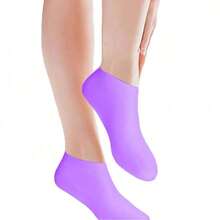 2 pares de calcetines de silicona hidratantes, cuidado efectivo de los pies, previenen los talones agrietados, eliminan la piel muerta, calcetines elásticos, bloqueo de humedad todo el día, previenen la sequedad, inodoros, fáciles de usar, material suave y cómodo. - Multicolor - Ver 4