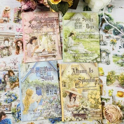 20sheets Junk Journal Sticker Anime-Inspired Sticker Set For Scrapbooking Diary, Album, Notebooks DIY Decor, Notebook Collage Selfadhesive Stickers Holiday Decorations Christmas Halloween Valentine's Day