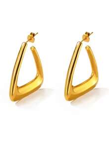 1 Pair Vintage Geometric Minimalist Exaggerated Triangle Earrings, Suitable For Daily Wear By Women - Triangle Earrings - View 4