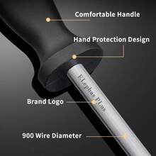 ELephas PLus Varilla de afilado profesional TUPI - Acero de aleación de alto carbono, afilador de cuchillos ligero, adecuado para chef/exterior, varilla de afilado - Negro - Ver 3