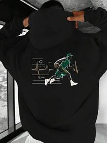 sweat-shirt à capuche oversize pour homme Joueur de basket Battement de cœur-JPH-9 - Noir, Sweat-shirt décontracté ample, Design d'impression sportive, Lavage en machine, Confort de luxe, Design , Tissu durable, Style de rue, Confort durable, Pour les passionnés de sports, Oversize. - Blanc - Voir 4