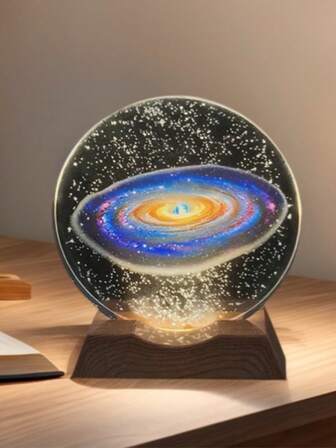 Galaxy Vortex Galaxy Y Crystal Night Light, Dreamy Universe Nebula Atmosphere Light, A Favorite Of Sci-Fi Fans, Bedside Night Light, Bedroom And Study Art Decorative Light, Touch Dimming Sleep Companion Light, Creative Space Gift For Friends, Healing Galaxy Collectible Decorative Item 