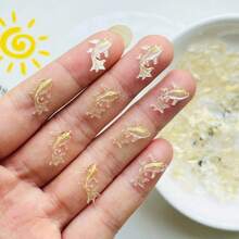 100 chiếc mới, hình cá vàng hoạt hình dễ thương, bóng bẩy, kích thước 12*15mm, làm từ nhựa resin, thích hợp để trang trí, làm trang sức, phụ kiện tóc. - Vàng - Xem 6