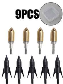 1pc Outdoor Hunting Archery Equipment With Replaceable Arrowheads, Includes 2 Different Arrow Heads, Comes With Arrow Storage Box For Convenient Storage And Carrying, Essential Accessory For Outdoor Hunting And Archery Training With Recurve Compound Bow