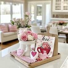 2 Large Valentine's Day New Design Dish Towel Kitchen Hand Towel Absorbent Dishwashing Cloth Tablecloth Wipes - 15.75x18.9 Inches - View 7