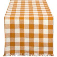 DII Camino de Mesa Camino de Mesa 35.5x274.3 cm Pumpkin Spice Checker Table Runner 14x108 1 1 - Comprobador de especias de calabaza - Ver 1