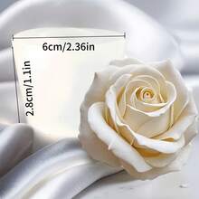 1个3D白色玫瑰花瓣硅胶模具 - 易于脱模，手工制作，花瓣层次分明，精致美观，适用于蜡烛、肥皂、树脂工艺品、生日、情人节、母亲节、婚礼礼物、DIY - 适合初学者和专家，多用途花卉模具 - 白色 - 查看 7