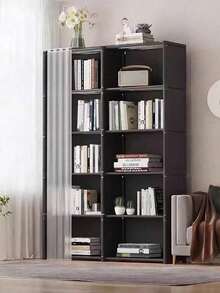 1 Portable Wardrobe, Multifunctional Cube Bookshelf, Wardrobe, 31.5"/15.7" Width, Freestanding Display Rack With Curtains, Book Storage Cabinet For Bedroom And Living Room - White - View 2