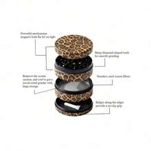 The Luxe Grinder | 2 Inch Cute Pink Strawberry, Cherry & 2.5 Inch Leopard Print | Chic Zinc Alloy For Her,  Accessories, Gift For Smokers - 豹 - 查看 6