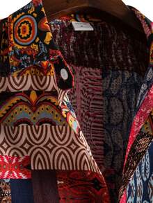 男士复古图案度假休闲短袖Polo衫，夏季 - 彩色 - 查看 3