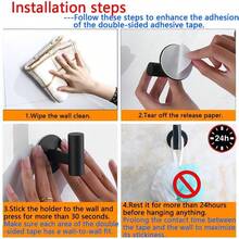 1pc Self Adhesive Hooks Robe Towel Hangers Wall Coat Clothers Racks Holder Keychain Hanger Rustproof 304 Stainless Steel Shower Hook Bathroom Accessories Kitchen Organizer - 黑色 - 查看 9