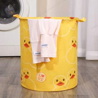 1pc Elegant Waterproof Laundry Basket With Handle, Extra Large Storage Box For Bedroom Clothes, Toys And Miscellaneous - Fashionable & Practical - Durable Fabric - Suitable For Home Organization - Housewarming Gift