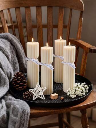 Vela cilíndrica retorcida con rayas y aroma, decoración del hogar para fiestas, cumpleaños, citas y Halloween